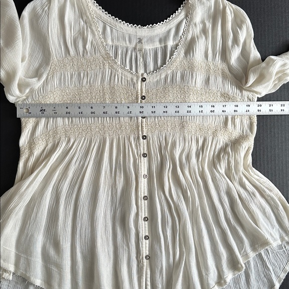 Free People Blue Bird Smocked Top - Picture 8 of 12